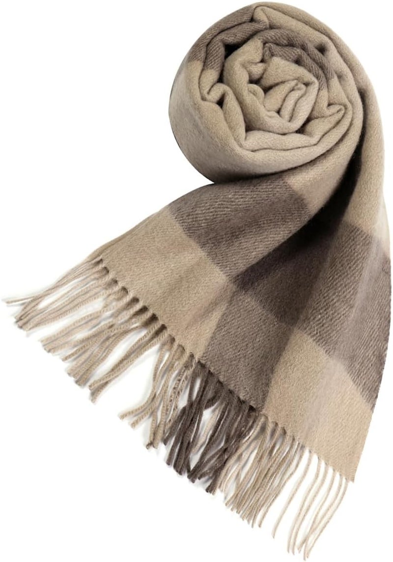 SKNSOFT Winter Wool Plaid Scarf for Men,Women Fashion Tartan Wrap Checkered Scarves - Image 4